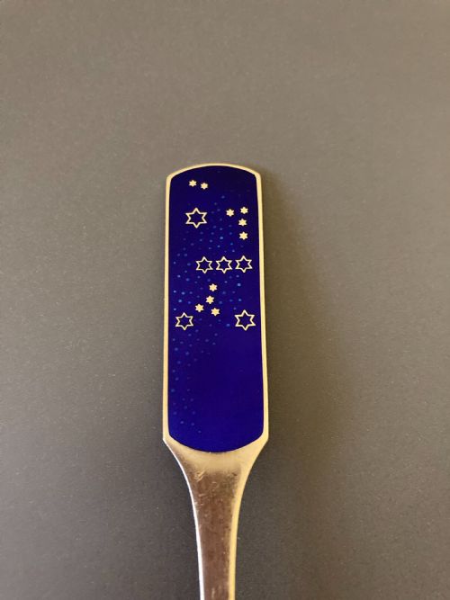 DANISH SILVER GILT AND ENAMEL CHRISTMAS SPOON1964 - ADDITIONAL PHOTO 3