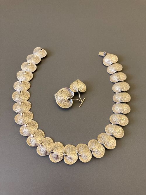 DANISH SILVER NECKLACE 1950S BY BORRESEN LASSEN - ADDITIONAL PHOTO 5