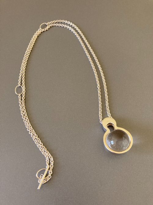 danish silver crystal ball pendant 1960s by kurt nielsen - CATEGORY: ANTIQUE JEWELLERY - DATED 1960
