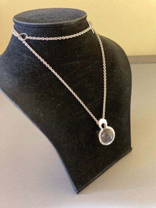 DANISH SILVER CRYSTAL BALL PENDANT 1960S BY KURT NIELSEN - ADDITIONAL PHOTO 3