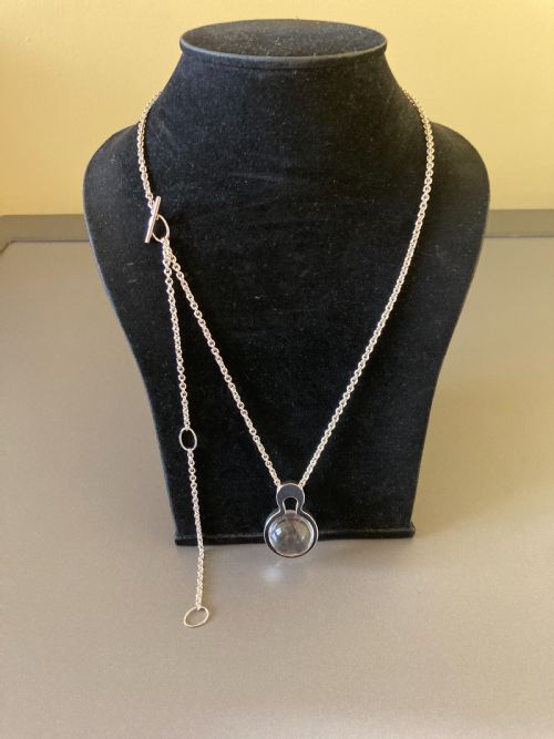 DANISH SILVER CRYSTAL BALL PENDANT 1960S BY KURT NIELSEN - ADDITIONAL PHOTO 4