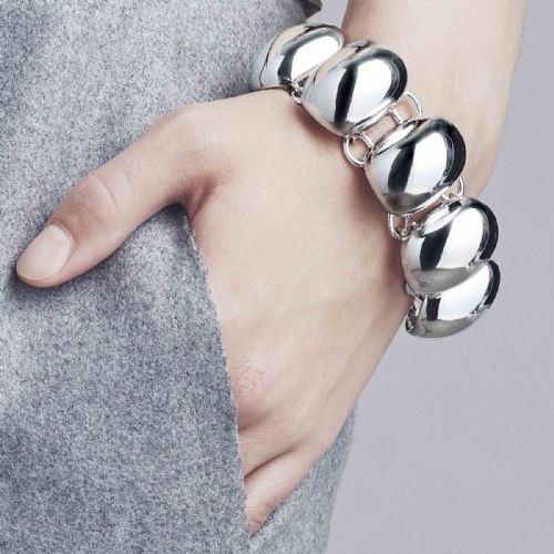 DANISH SILVER WATER BEADS BRACELET BY KURT NIELSEN 1960S - ADDITIONAL PHOTO 1