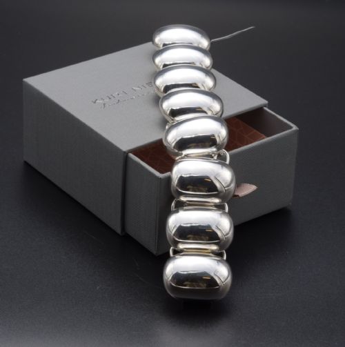 DANISH SILVER WATER BEADS BRACELET BY KURT NIELSEN 1960S - ADDITIONAL PHOTO 2