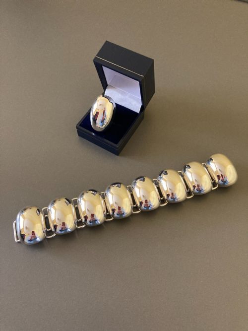 DANISH SILVER WATER BEADS BRACELET BY KURT NIELSEN 1960S - ADDITIONAL PHOTO 5