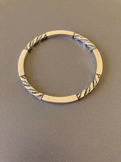 georg jensen danish silver twist bangle no 17c 1950s - CATEGORY: ANTIQUE JEWELLERY - DATED 1950