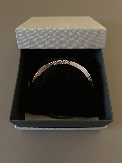 GEORG JENSEN DANISH SILVER TWIST BANGLE NO 17C 1950S - ADDITIONAL PHOTO 3