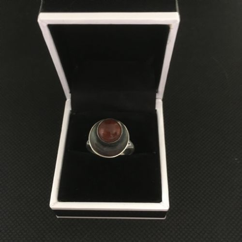 danish silver and amber ring 1960s by n e from - CATEGORY: ANTIQUE JEWELLERY - DATED 1960