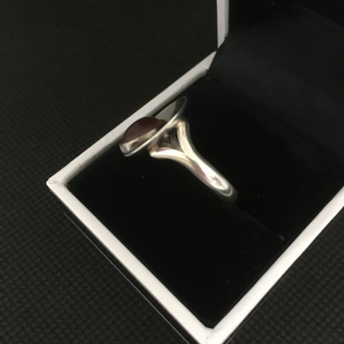 DANISH SILVER AND AMBER RING 1960S BY N E FROM - ADDITIONAL PHOTO 2