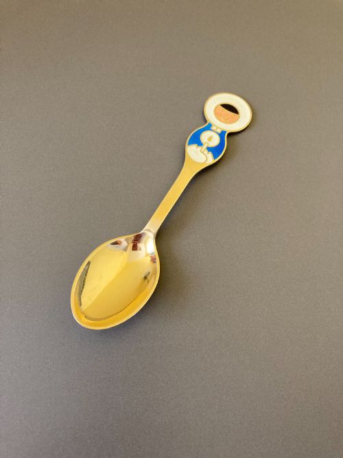 danish silver gilt and enamel christmas spoon 1969 - CATEGORY: ANTIQUE SILVER - DATED 1960
