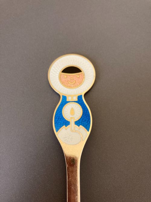 DANISH SILVER GILT AND ENAMEL CHRISTMAS SPOON 1969 - ADDITIONAL PHOTO 1