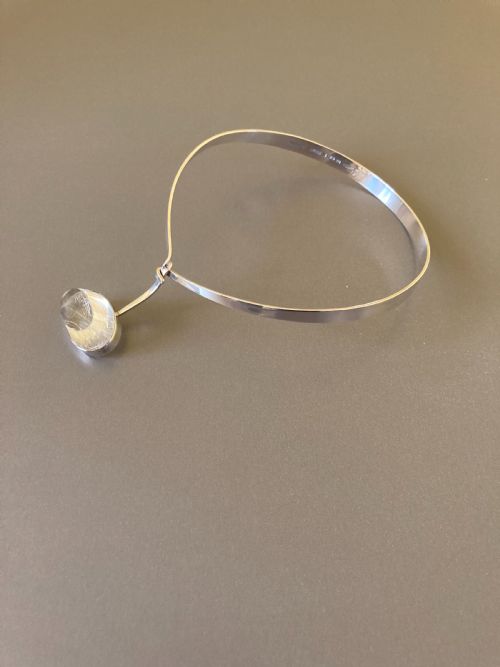 swedish silver necklace with rutilated quartz by gert thysell - CATEGORY: ANTIQUE JEWELLERY - DATED 1960