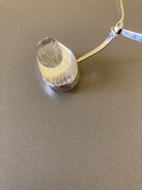 SWEDISH SILVER NECKLACE WITH RUTILATED QUARTZ BY GERT THYSELL - ADDITIONAL PHOTO 3
