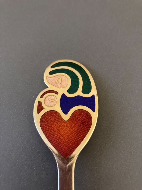 DANISH SILVER GILT AND ENAMEL CHRISTMAS SPOON 1968 - ADDITIONAL PHOTO 1