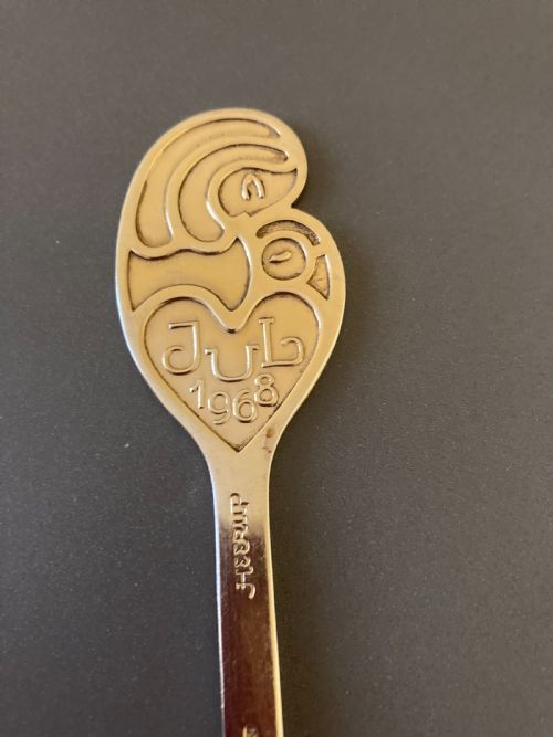 DANISH SILVER GILT AND ENAMEL CHRISTMAS SPOON 1968 - ADDITIONAL PHOTO 2