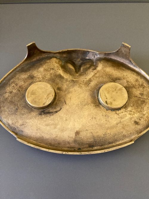 CONTINENTAL BRONZE DOUBLE INKWELL 1920S - ADDITIONAL PHOTO 3