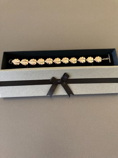 DANISH SILVER BRACELET BY N E FROM 1950S - ADDITIONAL PHOTO 4