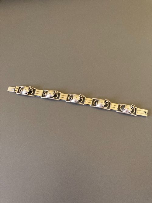 danish silver bracelet 1940s by john a rasmussen - CATEGORY: ANTIQUE JEWELLERY - DATED 1940