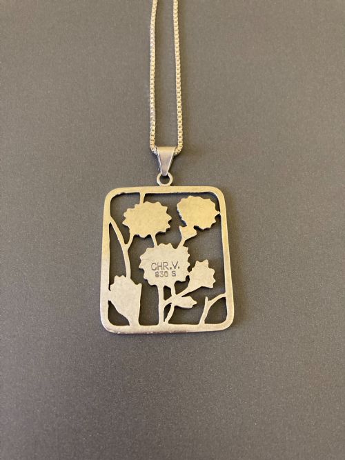 DANISH SILVER PENDANT 1960S BY CHR VEILSKOV - ADDITIONAL PHOTO 3