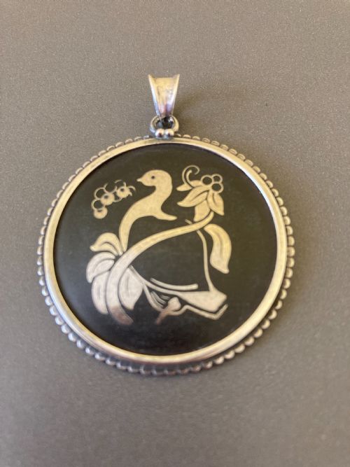 RARE GEORG JENSEN DANISH SILVER PENDANT 1930S - ADDITIONAL PHOTO 1