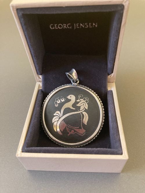 RARE GEORG JENSEN DANISH SILVER PENDANT 1930S - ADDITIONAL PHOTO 3