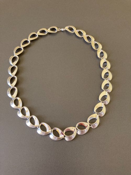 danish silver necklace 1960s by randers silver - CATEGORY: ANTIQUE SILVER - DATED 1960