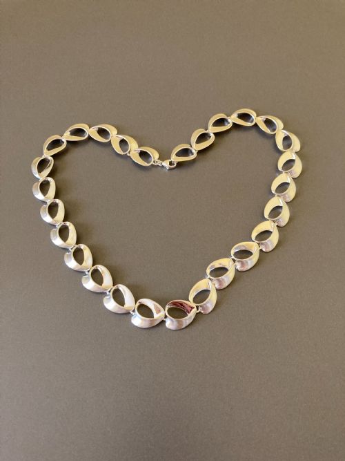 DANISH SILVER NECKLACE 1960S BY RANDERS SILVER - ADDITIONAL PHOTO 2