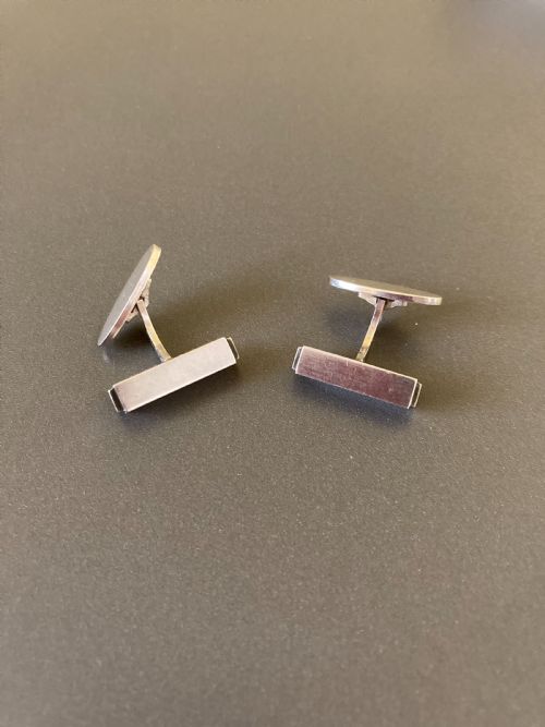 GEORG JENSEN DANISH SILVER CUFF LINKS 1960S - ADDITIONAL PHOTO 1