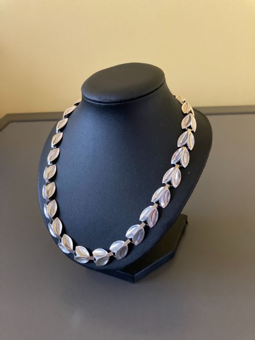 DANISH SILVER NECKLACE 1960S BY HERMANN SIERSBOL - ADDITIONAL PHOTO 2