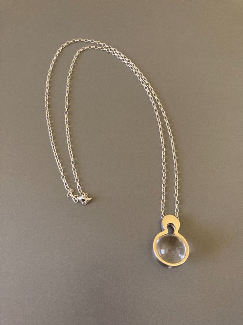 danish silver crystal ball pendant 1960s by kurt nielsen - CATEGORY: ANTIQUE JEWELLERY - DATED 1960