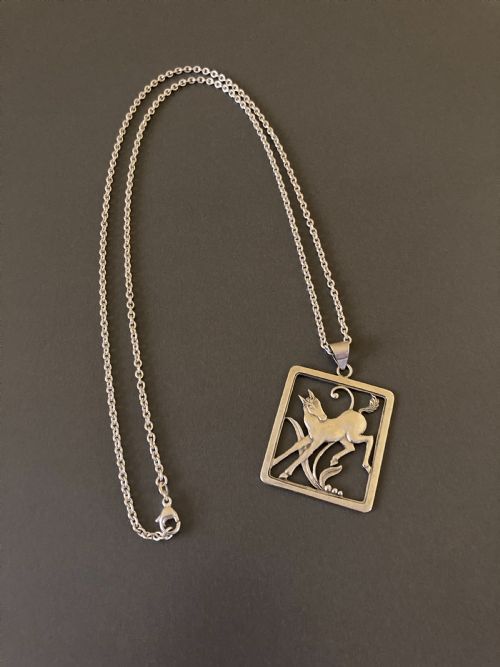 DANISH SILVER PENDANT WITH FOAL 1940S BY ORRICA - ADDITIONAL PHOTO 1