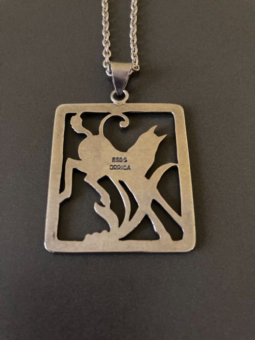 DANISH SILVER PENDANT WITH FOAL 1940S BY ORRICA - ADDITIONAL PHOTO 4