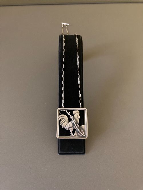 GEORG JENSEN DANISH SILVER PENDANT WITH COCKEREL - ADDITIONAL PHOTO 2