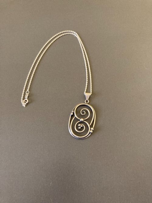 danish silver pendant 1940s - CATEGORY: ANTIQUE JEWELLERY - DATED 1940