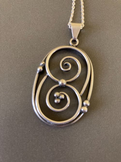 DANISH SILVER PENDANT 1940S - ADDITIONAL PHOTO 2