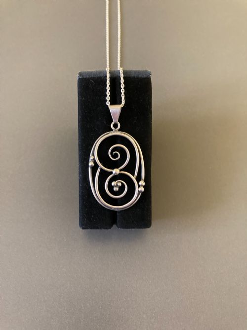 DANISH SILVER PENDANT 1940S - ADDITIONAL PHOTO 3