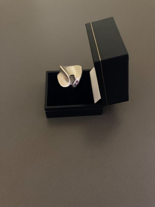 DANISH SILVER RING 1960S BY ERNST WILLY KNUDSEN - ADDITIONAL PHOTO 1