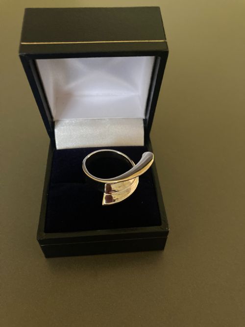 DANISH SILVER RING 1960S BY RANDERS SILVER - ADDITIONAL PHOTO 4