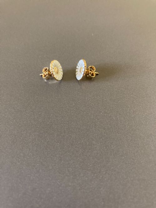 GEORG JENSEN DANISH SILVER DAISY EARRINGS - ADDITIONAL PHOTO 1