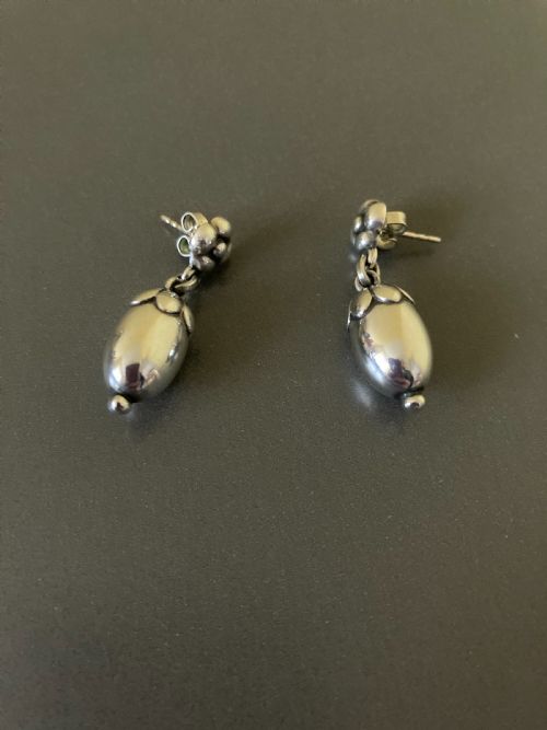 GEORG JENSEN DANISH SILVER EARRINGS NO 4 - ADDITIONAL PHOTO 3