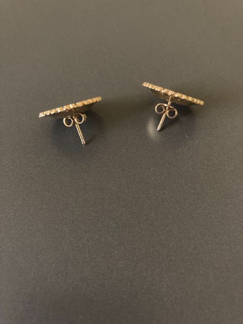 DANISH SILVER GILT AND ENAMEL DAISY EARRINGS 1950S - ADDITIONAL PHOTO 1