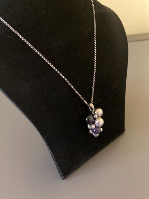 GEORG JENSEN DANISH SILVER AND AMETHYST PENDANT - ADDITIONAL PHOTO 3