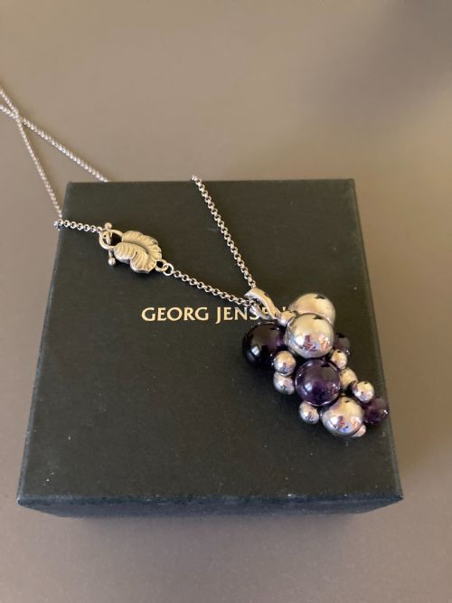 GEORG JENSEN DANISH SILVER AND AMETHYST PENDANT - ADDITIONAL PHOTO 4