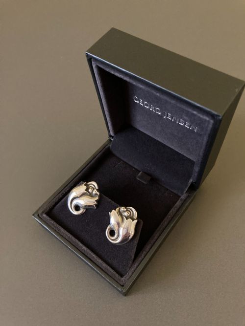 GEORG JENSEN DANISH SILVER EARRINGS NO 100A - ADDITIONAL PHOTO 2