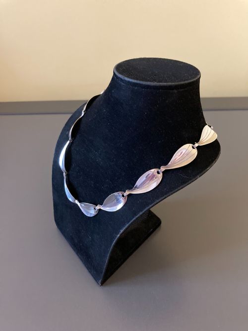 DANISH SILVER NECKLACE 1960S BY HERMANN SIERSBOL - ADDITIONAL PHOTO 4