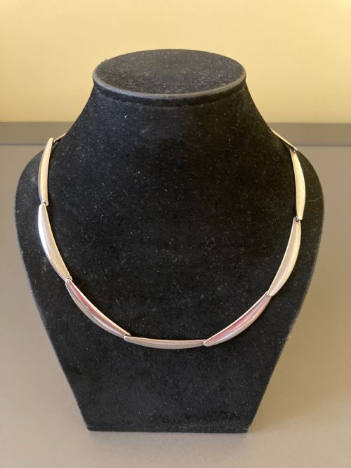 DANISH SILVER NECKLACE 1960S BY TH SKATRORDAM - ADDITIONAL PHOTO 3
