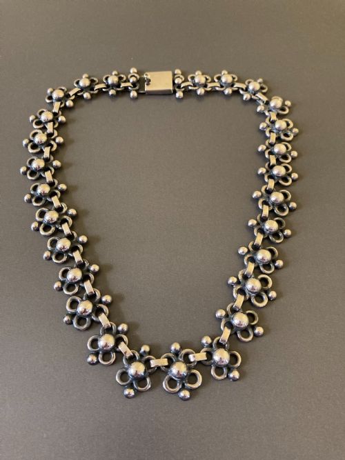 mexican silver necklace 1960s - CATEGORY: ANTIQUE JEWELLERY - DATED 1960