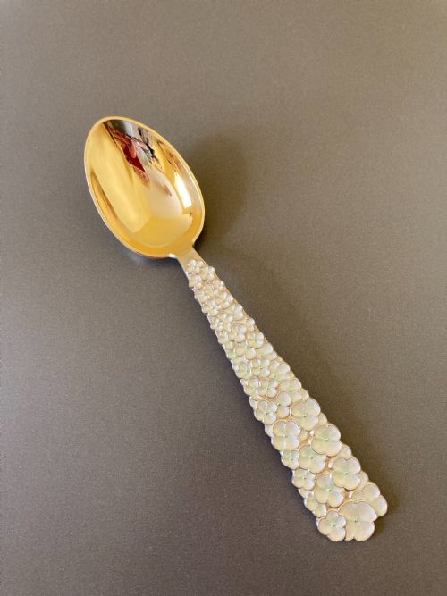 DANISH SILVER GILT AND ENAMEL CHRISTMAS SPOON 1956 - ADDITIONAL PHOTO 2
