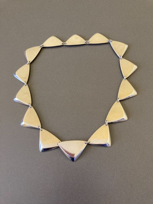 hans hansen danish silver necklace 1960s - CATEGORY: ANTIQUE JEWELLERY - DATED 1960