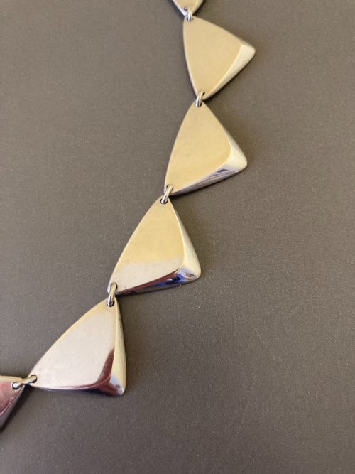 HANS HANSEN DANISH SILVER NECKLACE 1960S - ADDITIONAL PHOTO 1