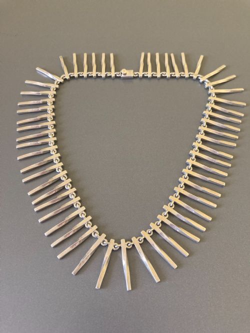 taxco mexican silver necklace 1960s - CATEGORY: ANTIQUE JEWELLERY - DATED 1960